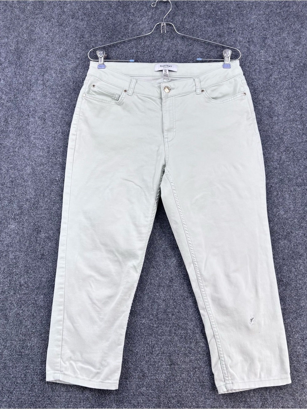 Ellen Tracy Mint Green Slim Capri Mid Rise Pants Women’s 8